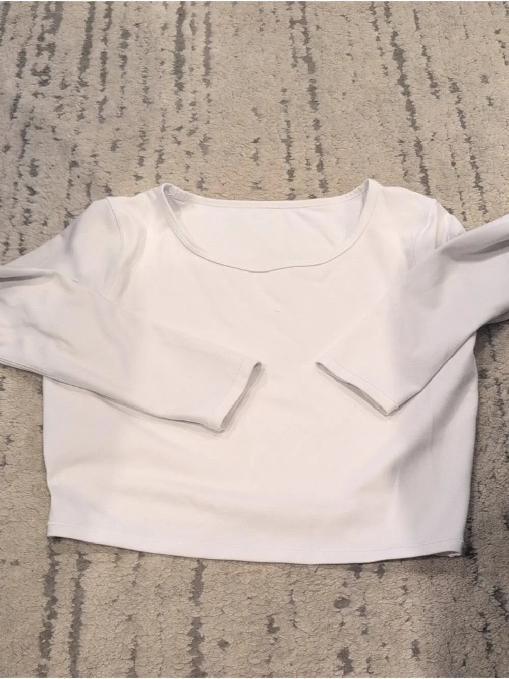 Lululemon Wunder Train Cropped Long-Sleeve Shirt White